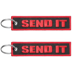 FRTKK 2 Pcs Embroidery keychain Key Ring Accessories Double Sided Motorcycles Car Key Tags for Scooters Men and