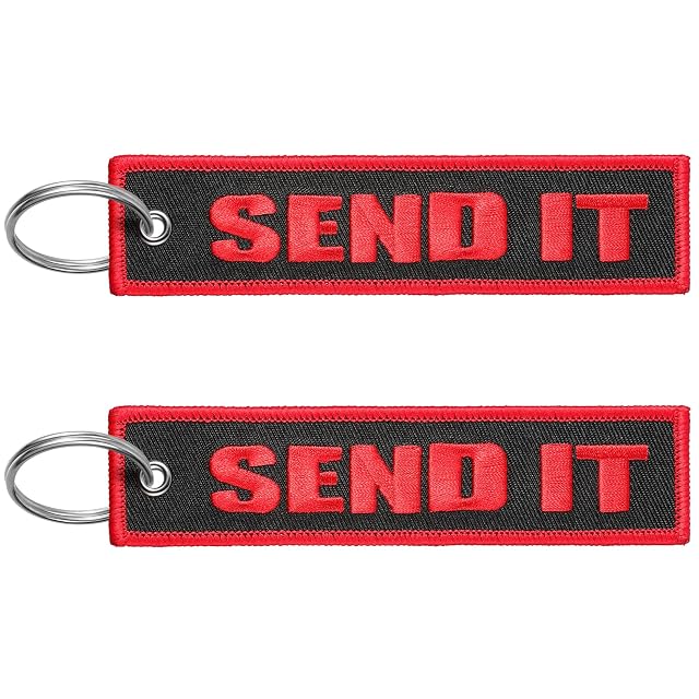 FRTKK 2 Pcs Embroidery keychain Key Ring Accessories Double Sided Motorcycles Car Key Tags for Scooters Men and