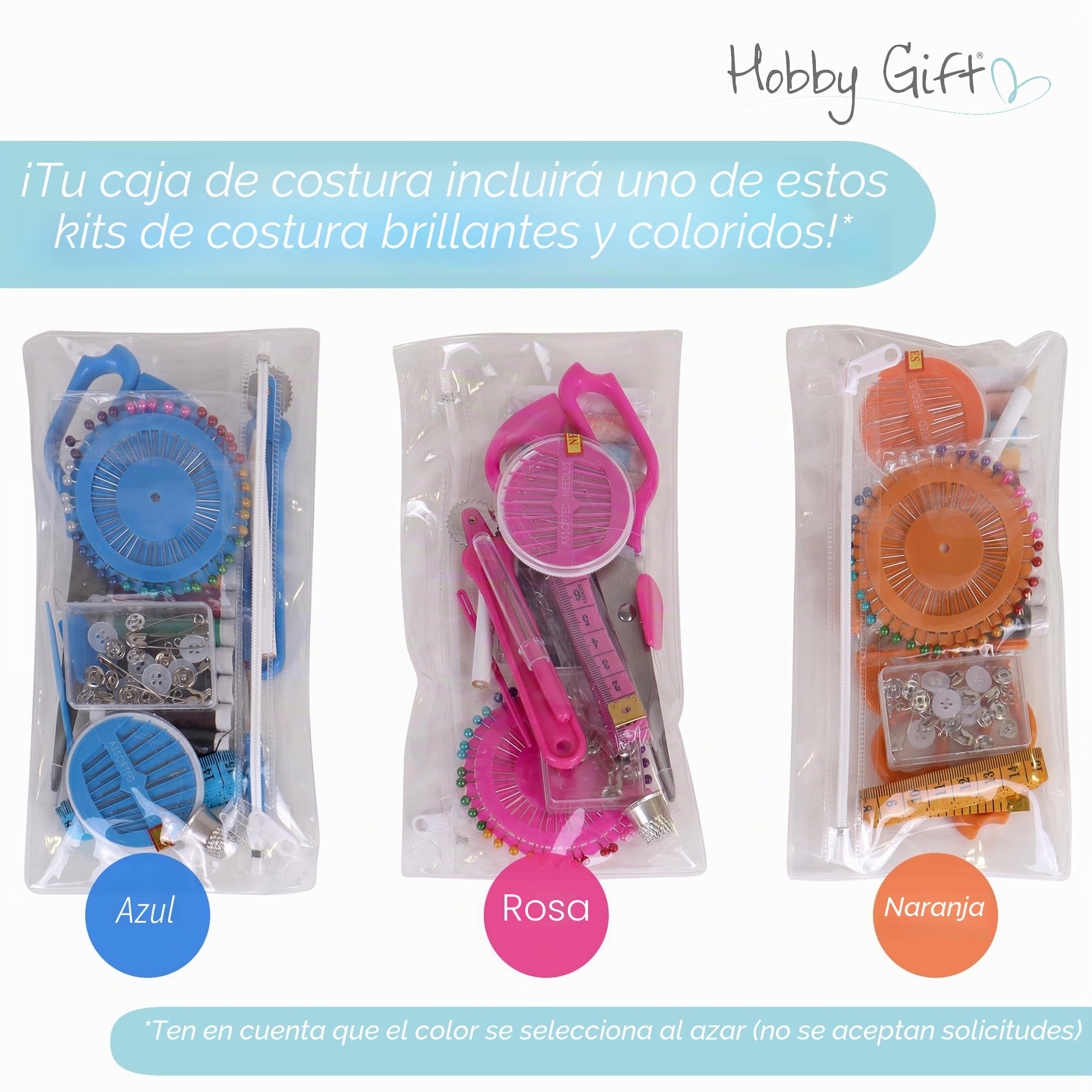 Hobby Gift Caja de Costura Mediana con Asa, Kit Organizador de Costura en Cesta de Algodón con Compartimentos, 18,5 x 25,5 x 14,5 cm, Hecho en casa