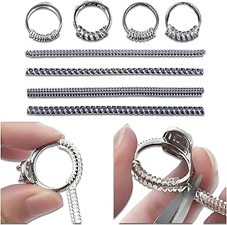 منظم خواتم المجوهرات - تأتي هذه الأداة الأساسية للرجال والنساء بأربعة أحجام، ما يوفر طريقة شفافة وغير مرئية لتغيير حجم خواتمك بسهولة.