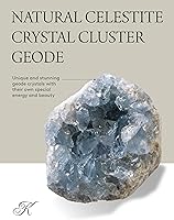 Vista 4 de KALIFANO Raw AAA+ Celestite Crystal Cluster Geode - High Energy Natural Celestine Stone - Reiki Wicca Celestita Rock with Healing and Calming