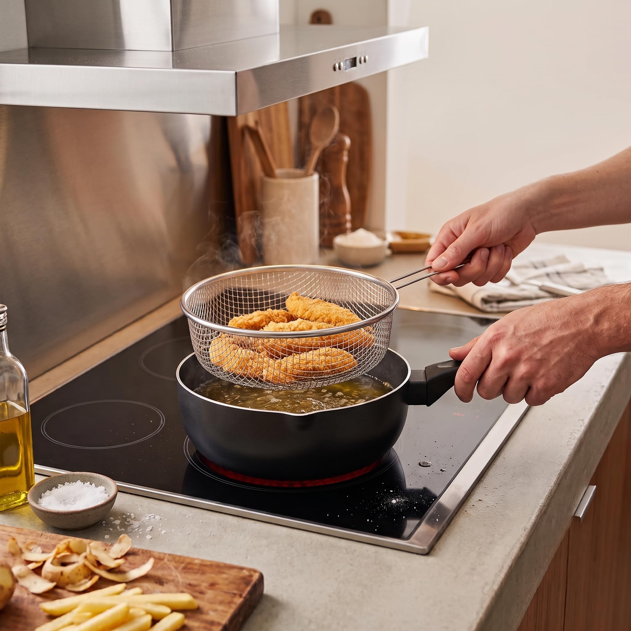 MGE - Poêle à Frire - Rapide à Induction - Poêle à Frire - Wok - Noir - 26 cm