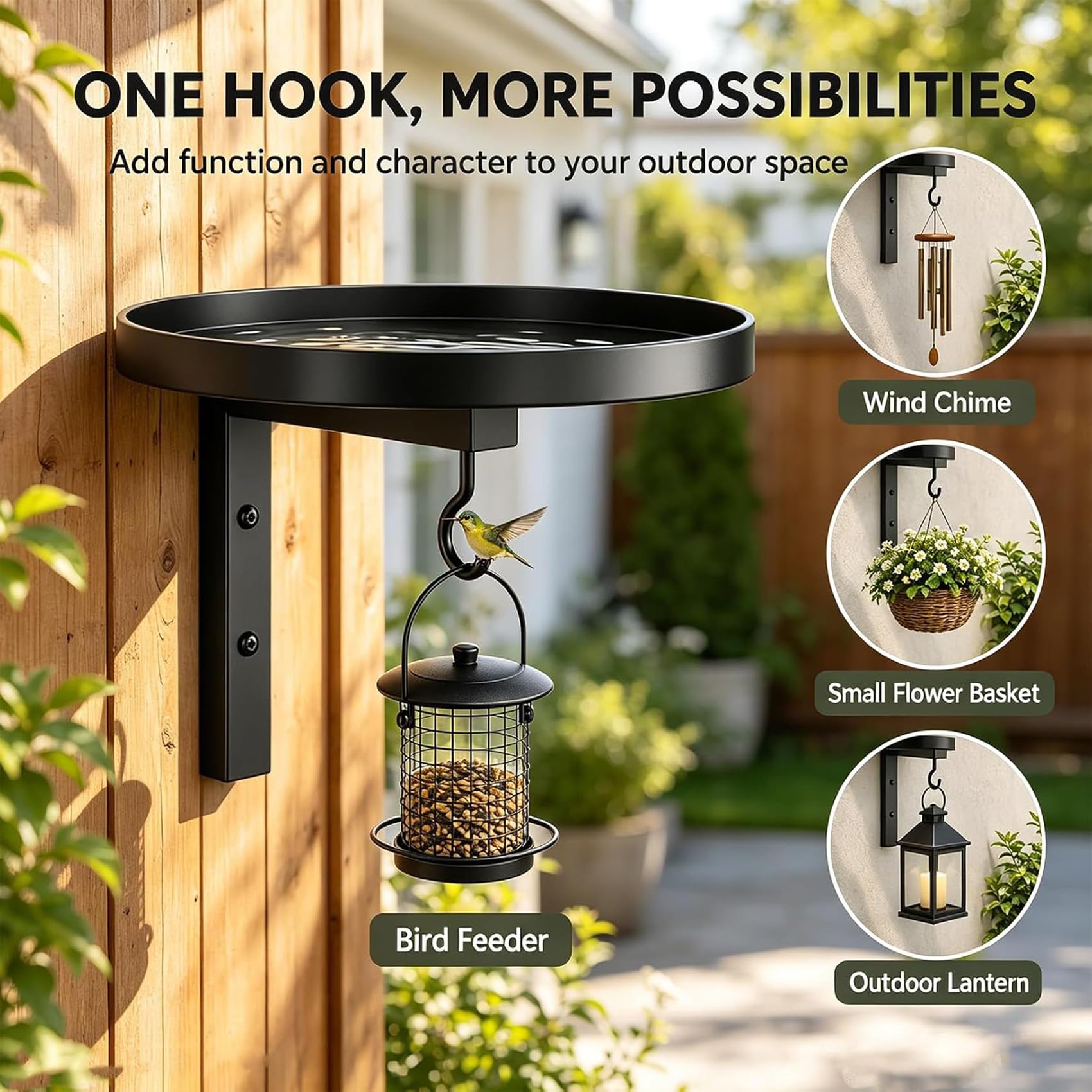 Vasca per uccelli in metallo da parete, abbeveratoio e mangiatoia per uccelli da esterno, resistente alle intemperie, ideale per balconi, patii, giardini, cortili e altri spazi esterni. (2PCs)