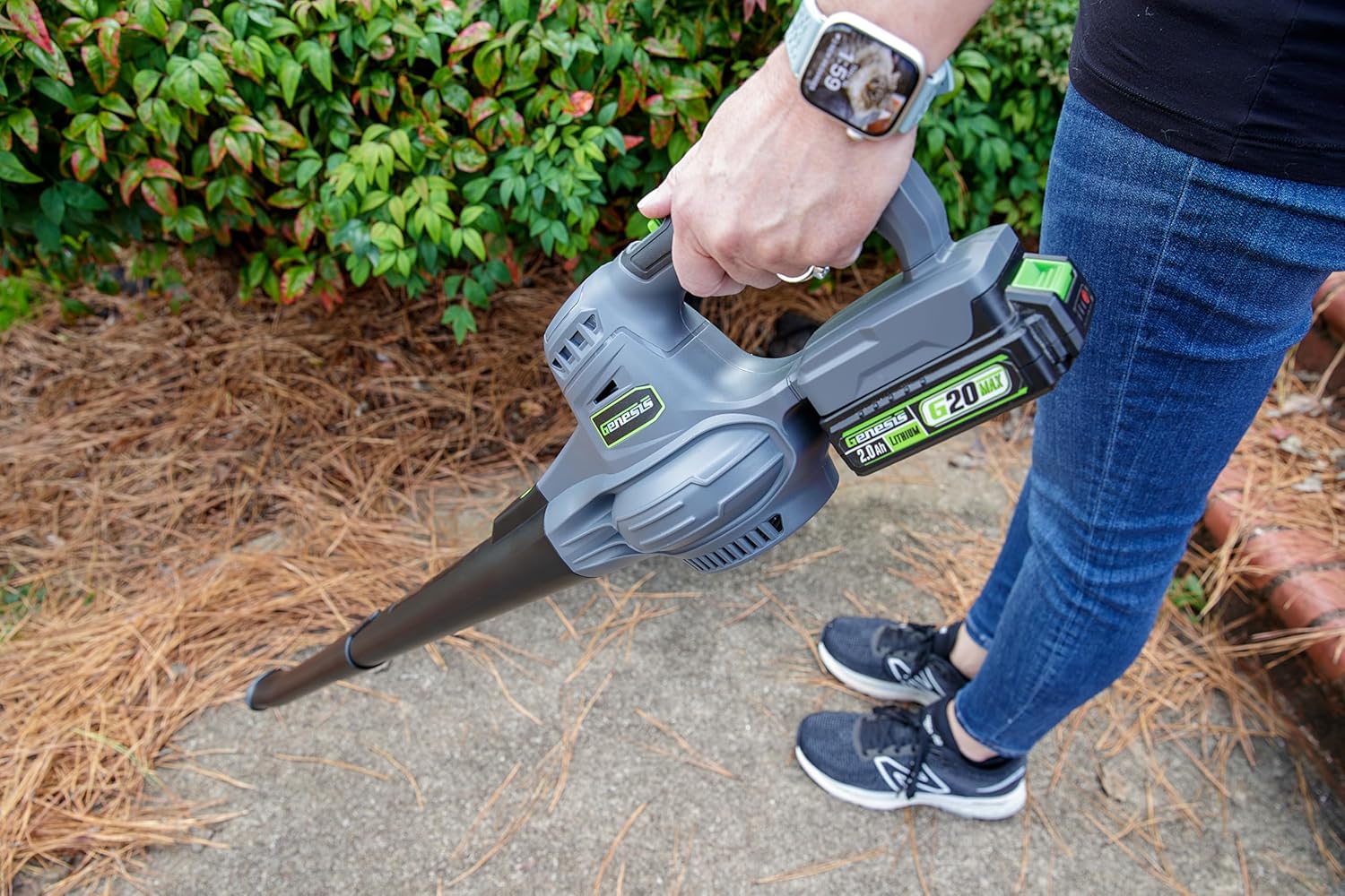 Genesis G20MAX Leaf Blower Cordless 20V Sweeper with Battery and Charger, 2 Speed(70/130 MPH) (GLGBS20B)