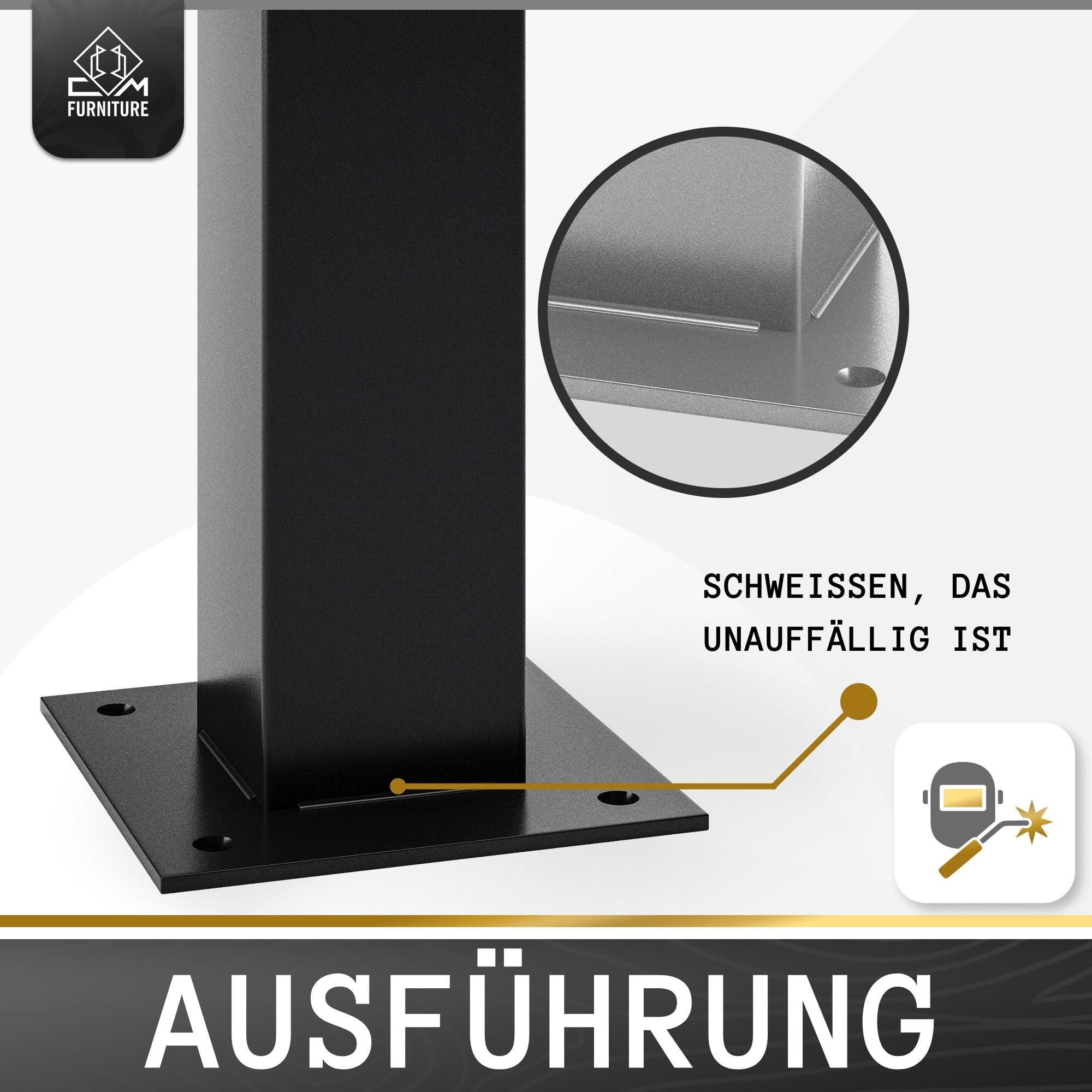 Tischbeine Eckig Premium 80x80 Schwarz 4er Möbelfüße Quadratrohr Metall Höhe 72 cm Esstisch Stützfuß Sehr Stabil Viereckig Tischgestell Tischfuß Tischkufen Vierkant Pulverbeschichtet
