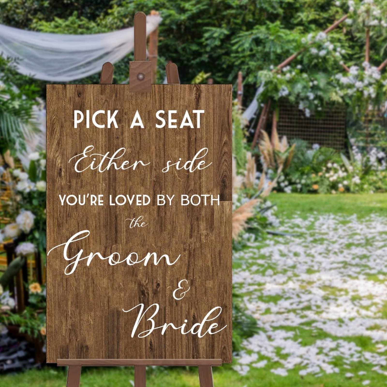 Panneau rustique en bois mariage romantique pour accueillir vos invites