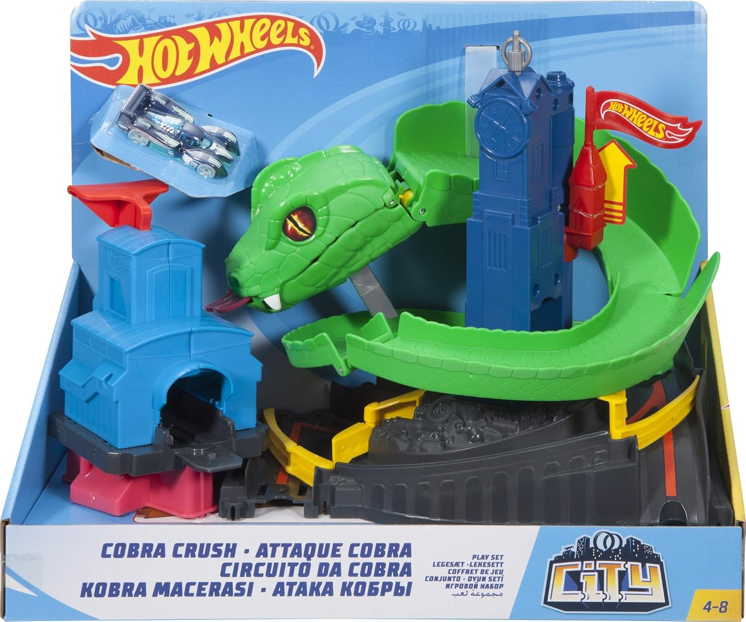 Hot Wheels Serpiente Verde Hot Wheels City Cobra Crush Play Set