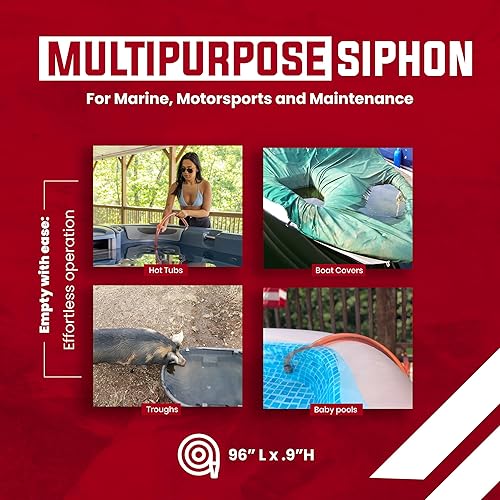 Miniatura 5 de Coctelera de gas autocebante, combustible, aceite, sifón de agua de 34 pulgadas x 8 pies  Wake Boat, pontón, PWC, moto acuática, bañera de