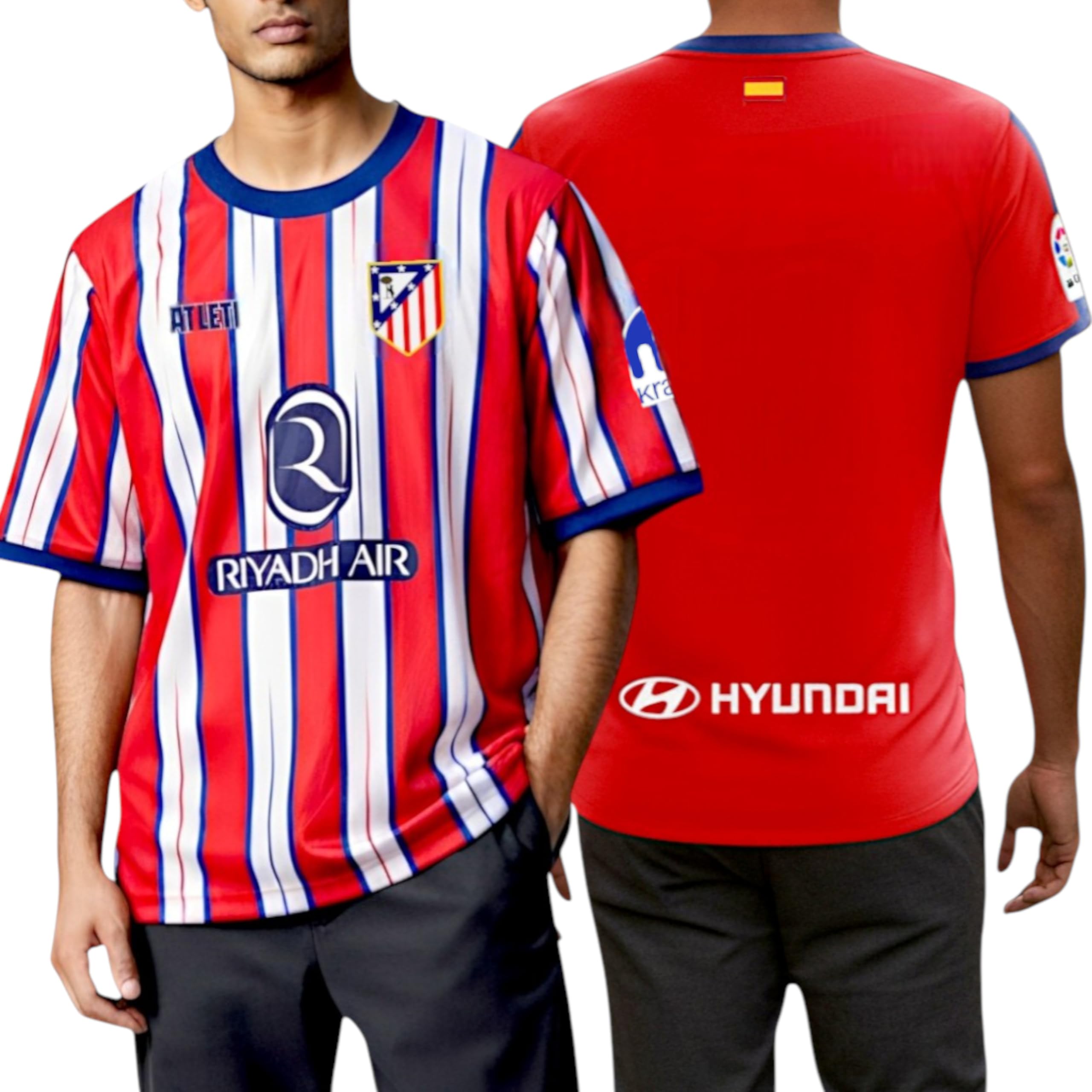 Atletico de Madrid Kit 2024-2025 | Camiseta y pantalón fútbol | Diseño local inspirado en el club | Tejido transpirable | Estilo