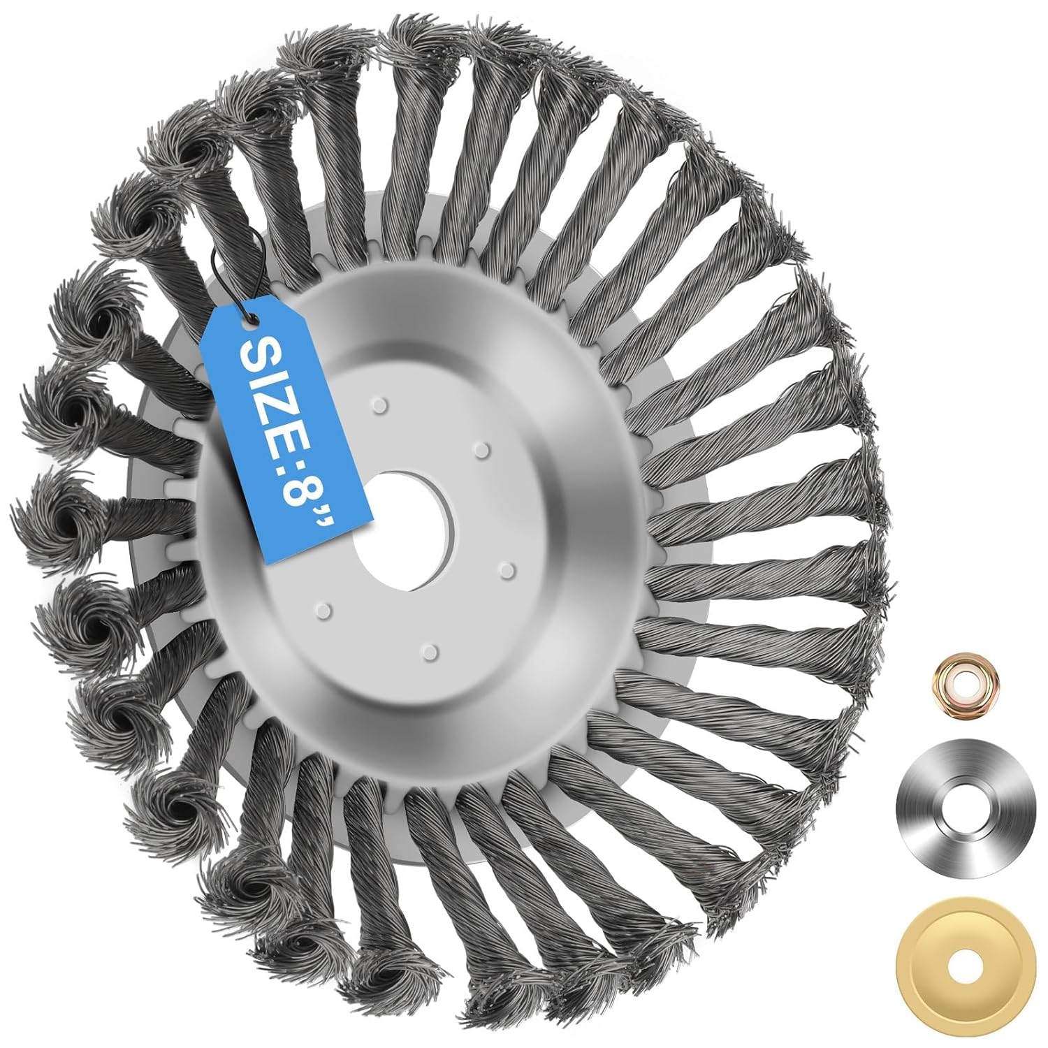 Lvelfe Professional Unkrautbürste, Unkrautbürste Freischneider mit 25.4 mm Durchmesser, Hochwertige Wildrasbürste für Benzin Rasenmäher, Unkrautbürste für Rasentrimmer