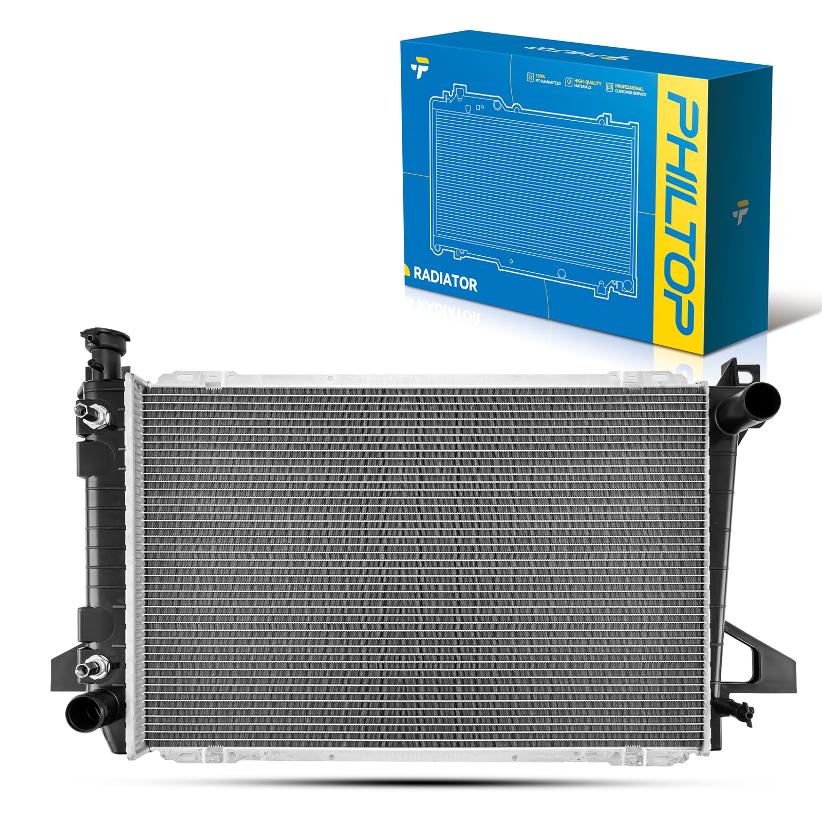 PHILTOP CU1453 car Radiators for 1985-1996 Bronco 5.0/5.8L 1985-1988 F-150 5.0L 1989-1996 F-150 5.0/5.8L 1985-1996 F-250 5.0/5.8L 1997 F-250 HD 5.8L 1989-1997 F-350 5.8L (1 in. Thick Core)