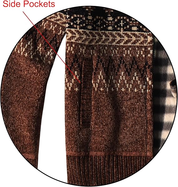 Gioberti Boy's Knitted Chenille Cardigan Sweater with Flannel Lining