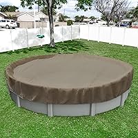 Vista 15 de Windscreen4less Cubierta de seguridad redonda de invierno para piscina de 14 pies con cable de alambre a lo largo de los bordes, cabrestante