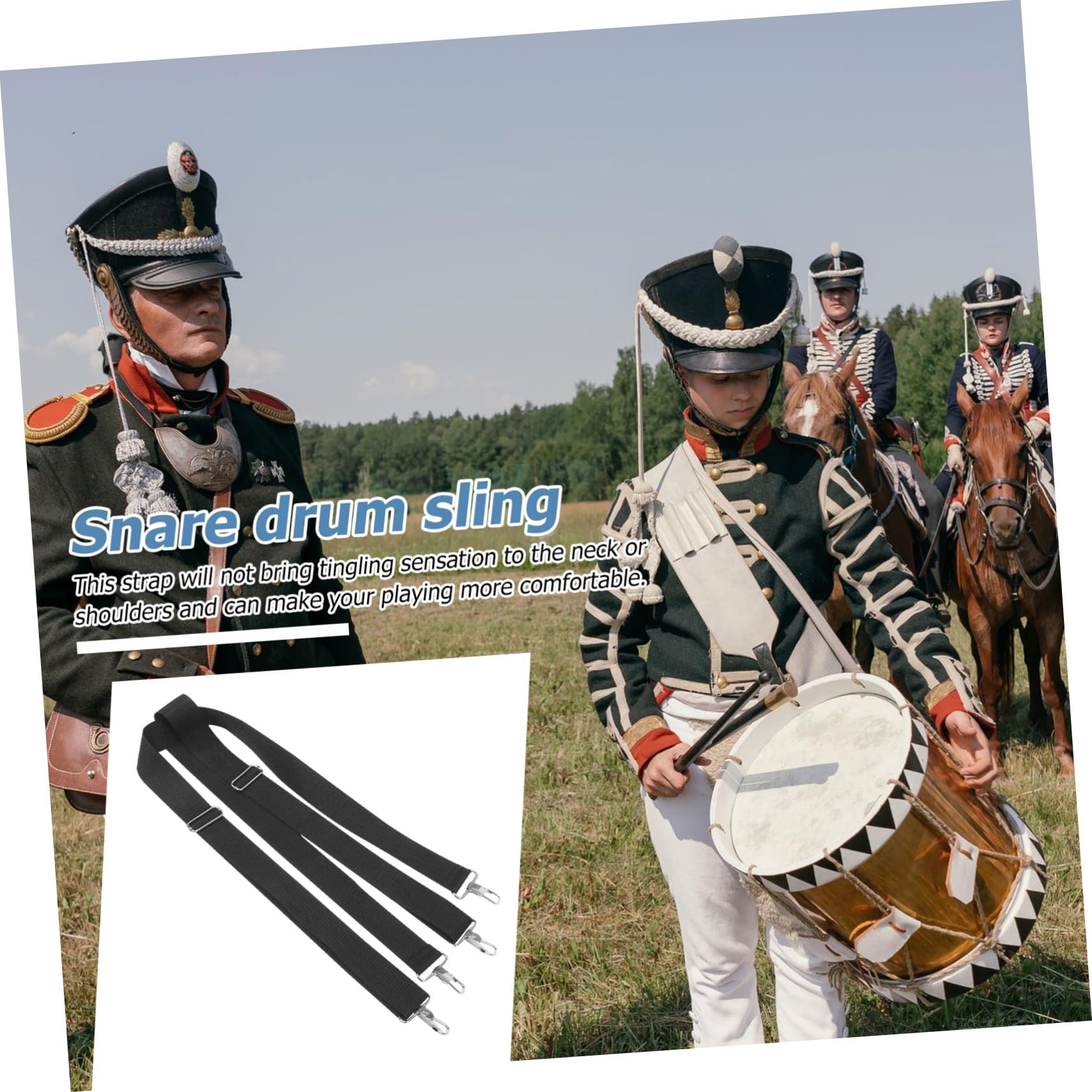 Verstellbarer Ersatz Marschtrommel Schultergurt aus Nylon mit Komfortabler Passform für Snare Drum für Parade und Performance für Alten Trommelgurt