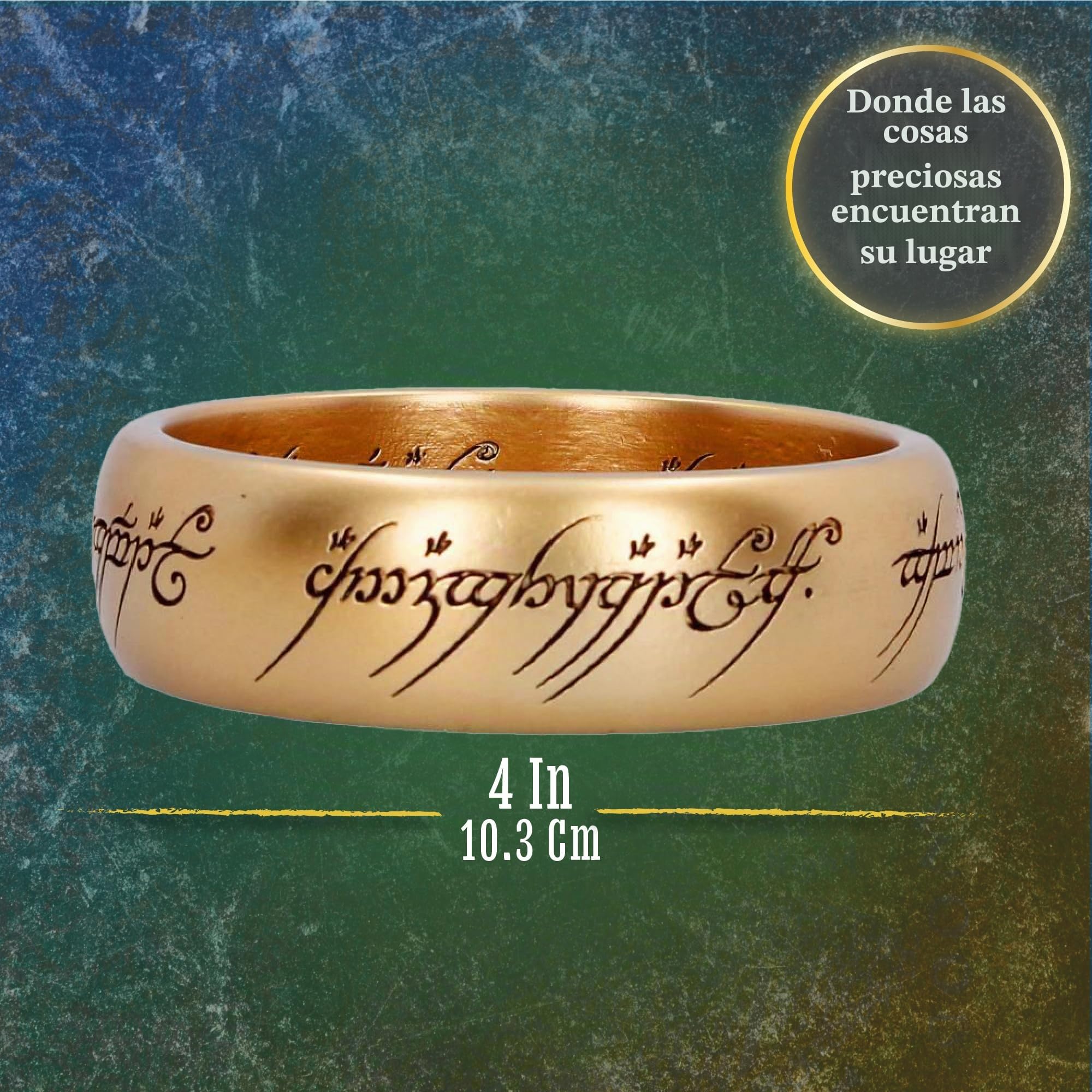 Nemesis Now Plato para baratijas de El Señor de los Anillos The One Ring de 10,8 cm de ancho, coleccionable de resina con mapa de Mordor y borde inscrito, plato con licencia oficial