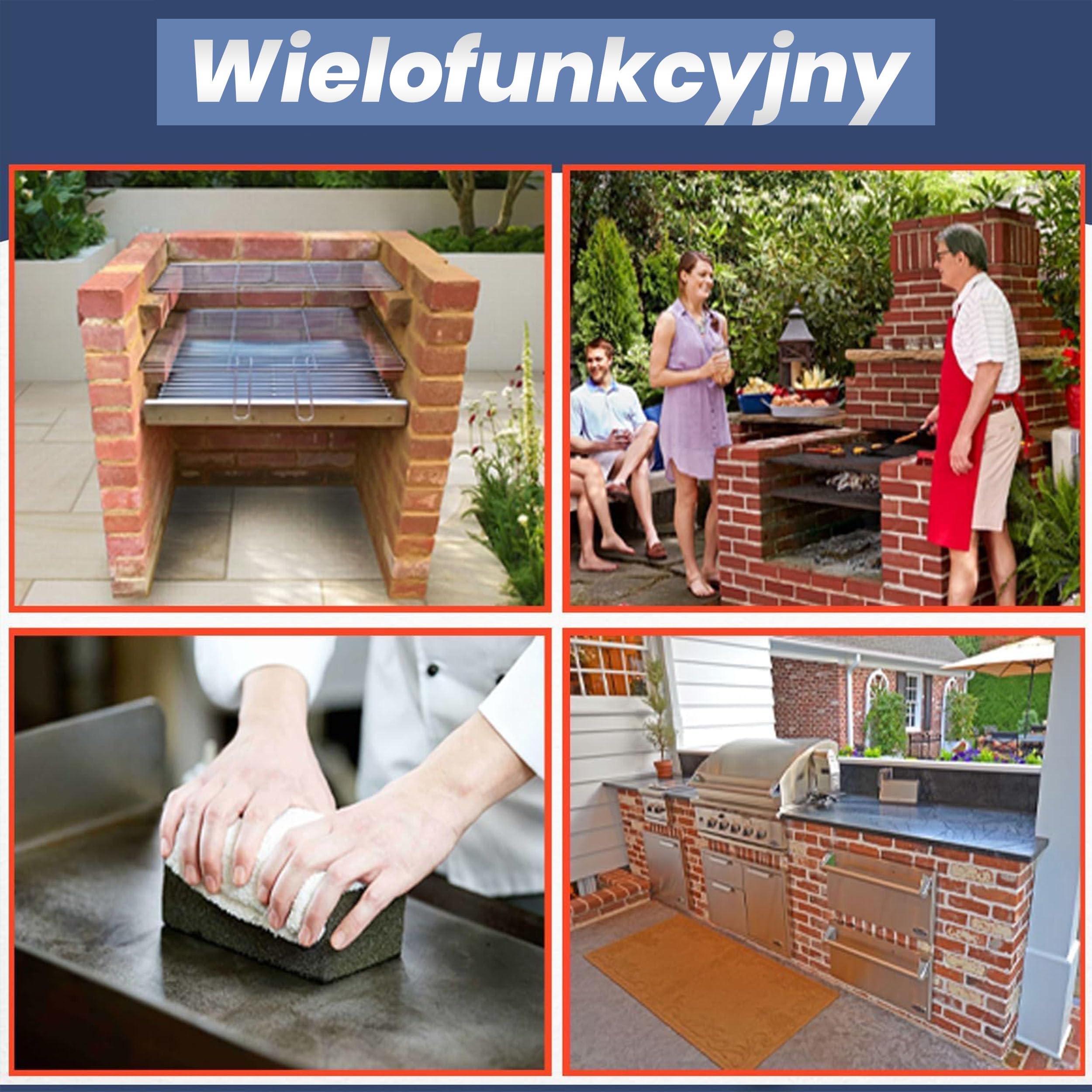 Abbey Pumeks W Kostce Do Grilla - 12 Sztuk | Blok Do Czyszczenia Płyt Grillowych | Usuwanie Tłustych Plam, Pozostałości I Brudu | Środek Do Czyszczenia Płyt Grzewczych Do Kuchni I Grilla