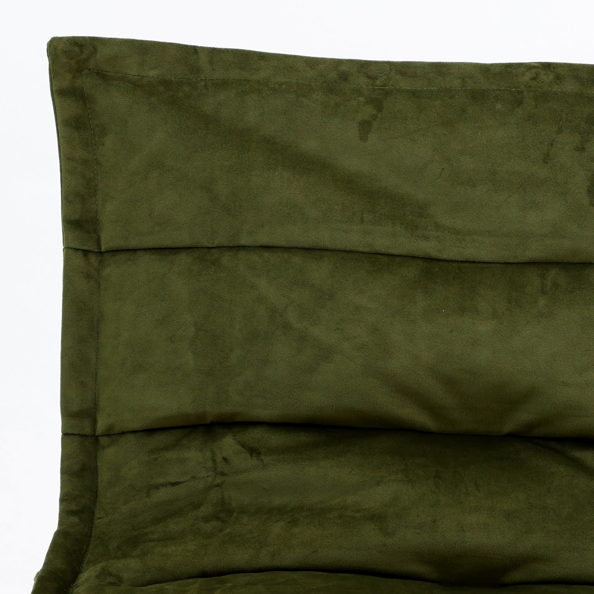 Icon Dolce Sitzsack-Liege für Erwachsene, Olivgrün, Flauschiger Samtstoff, Riesen Sitzsack Samt mit Füllung, Bean Bag Chair, Bequemer Sessel Wohnzimmer, Lounge, Schlafzimmer, Büro