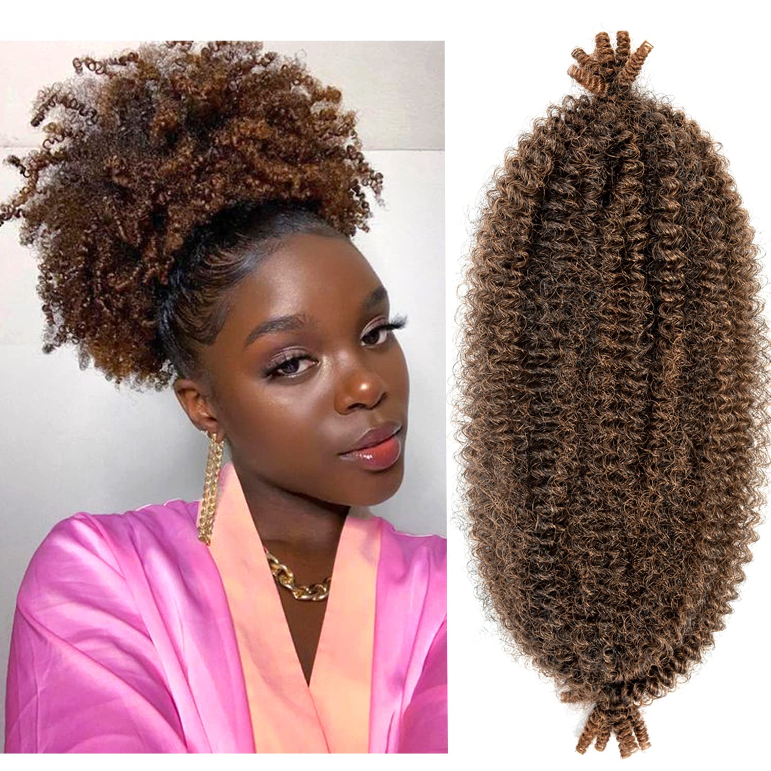 Amazon.com : Springy Afro Twist Hair 9 pcs Pre-Separated Spring Twist Hair  For Distressed Soft Locs Pre-Separated Marley Crochet Braiding Hair  Synthetic Hair Extension For Women (16 Inch 9 Packs, #30) :