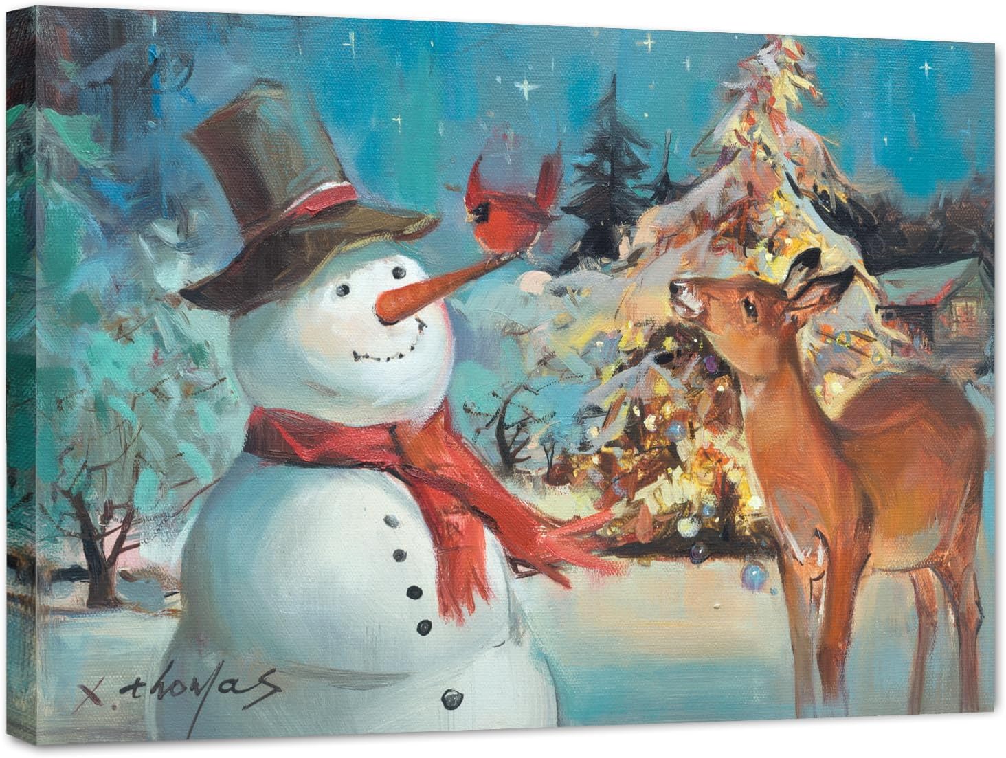 Melrose International Framed Snowman and Deer Print 11