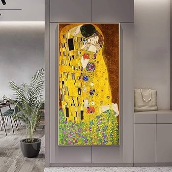 Amazon.co.jp: 有名な芸術 グスタフ・クリムト 接吻 油絵 フレーム付き