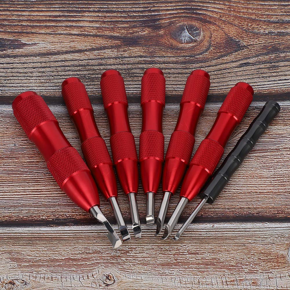 Juego de 7 piezas de cuchillas para abrir cajas de relojes, herramienta de extracción para la tapa trasera de relojes, mango ergonómico antideslizante compatible con diferentes