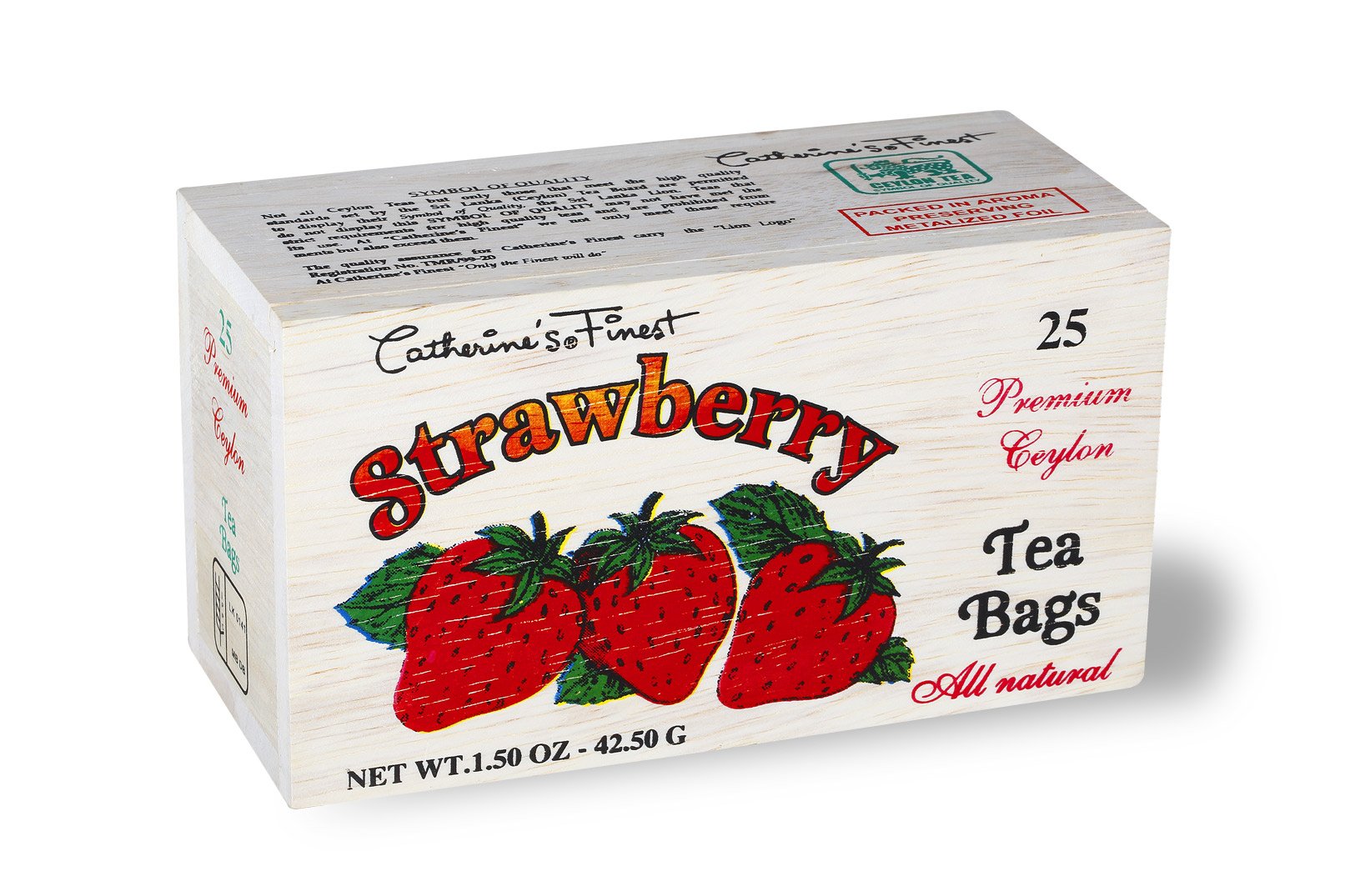 Catherine's Finest Ceylon Tea in Wooden Box, Strawberry