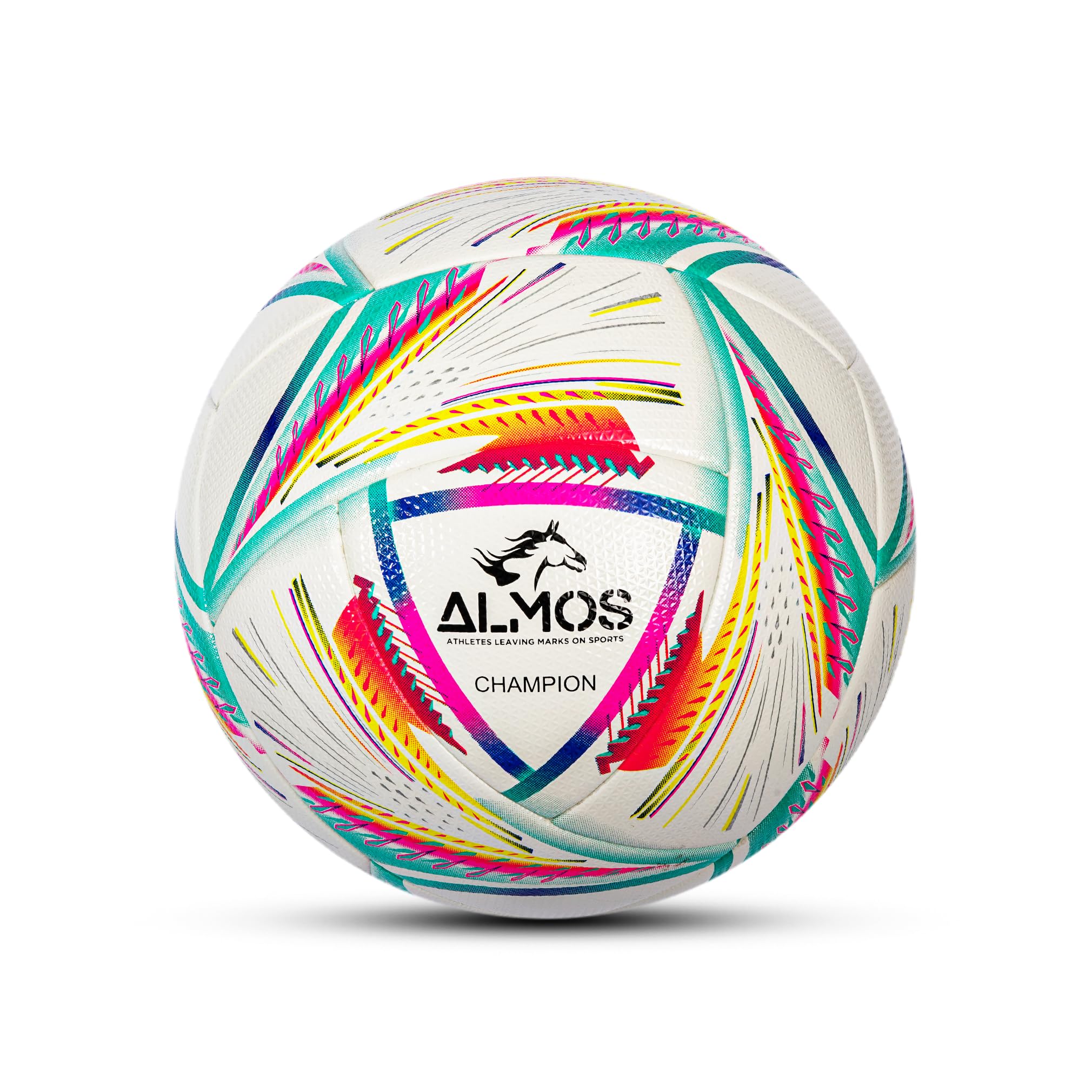 Almos Champion Size 5 Football – 16 Panel Match & Training Soccer Ball, Pro Level Performance for Outdoor Play, Fabric Wrapped Rubber Bladder