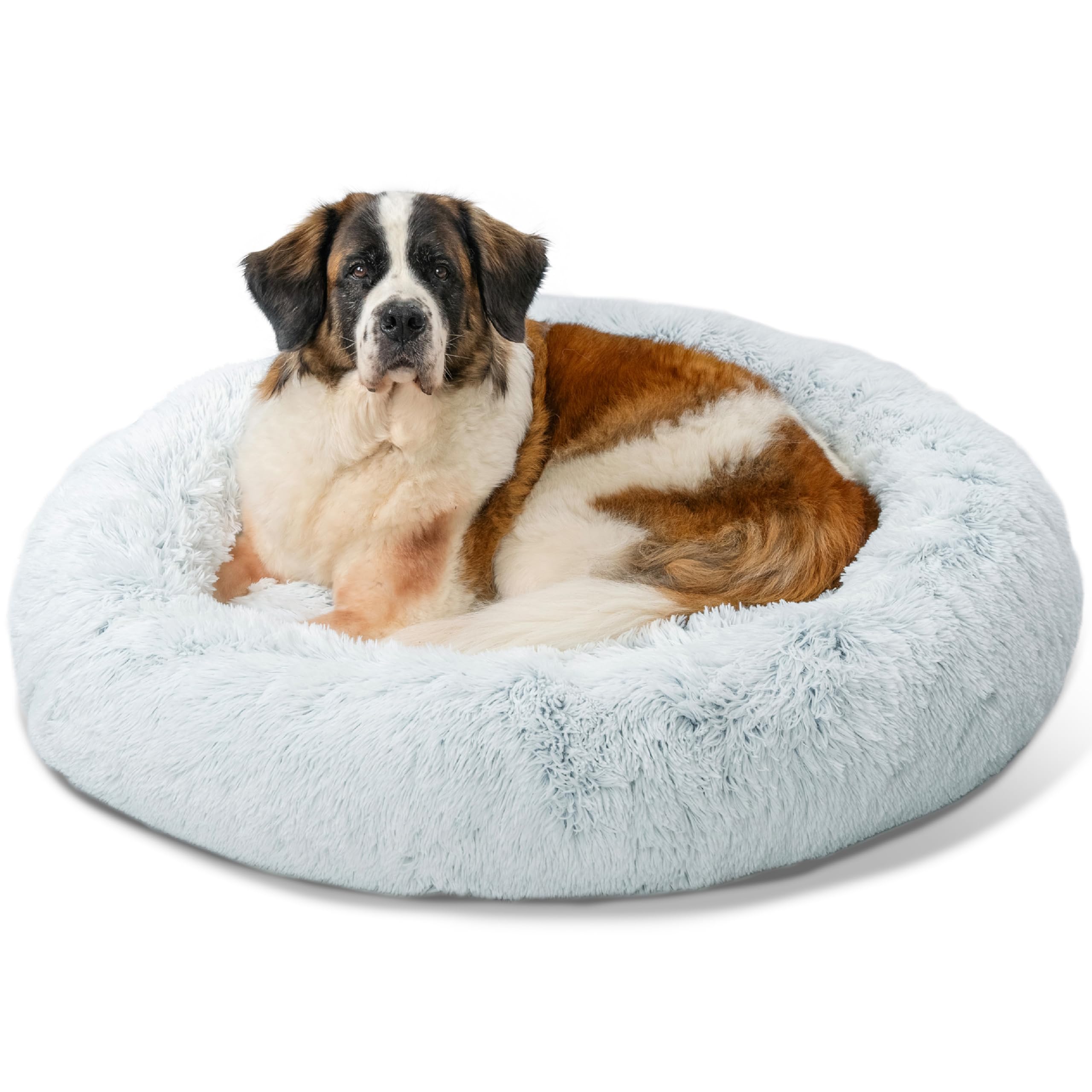 The Original Calming Donut - Puszyste legowisko dla psa i kota - Można prać w pralce - Ze zdejmowaną powłoczką zapinaną na zamek błyskawiczny - frost - 114 cm x 114 cm - rozmiar XL