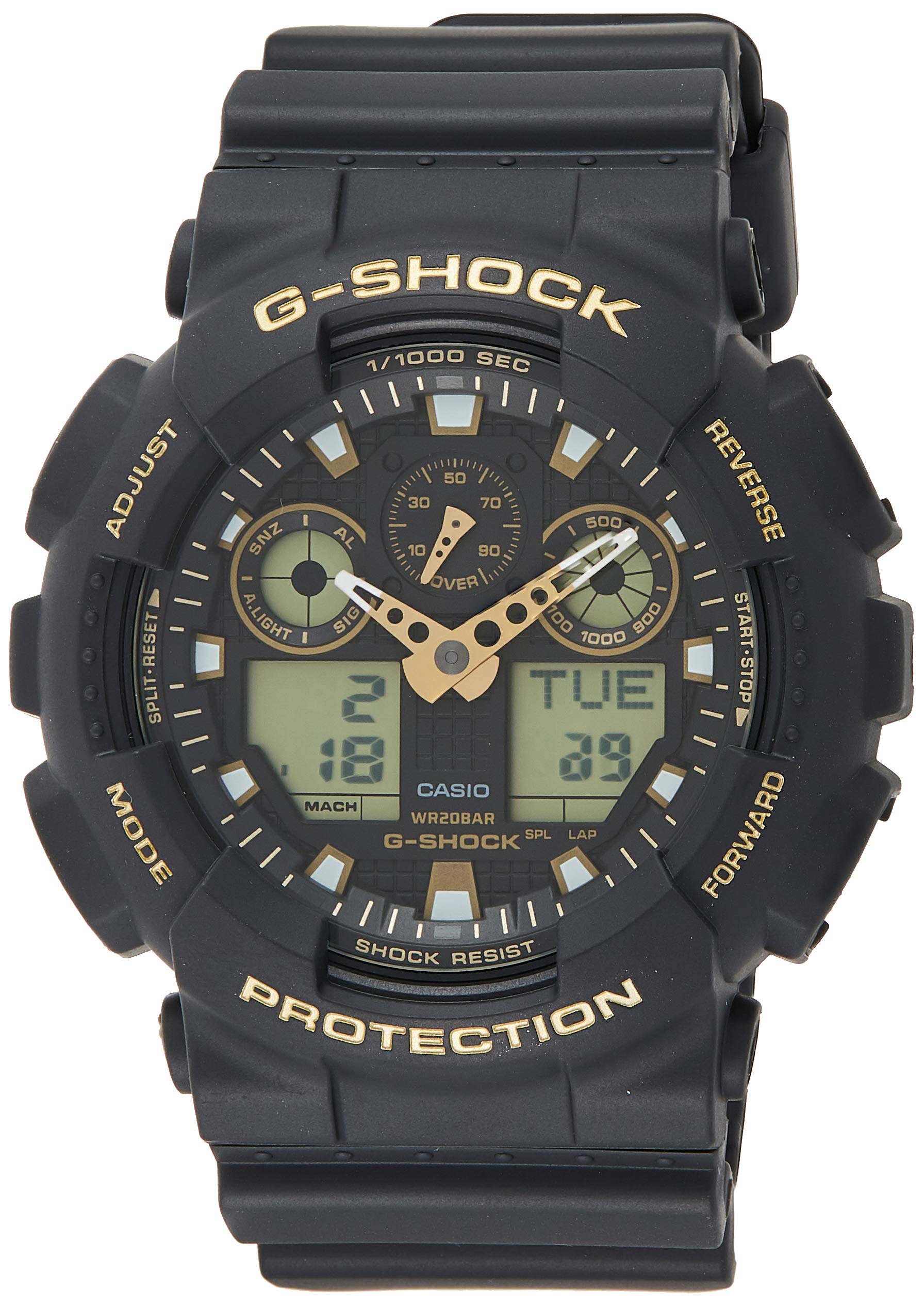 Casio Men's G-Shock GA100GBX-1A9 Black Polyurethane Japanese Quartz Sport Watch