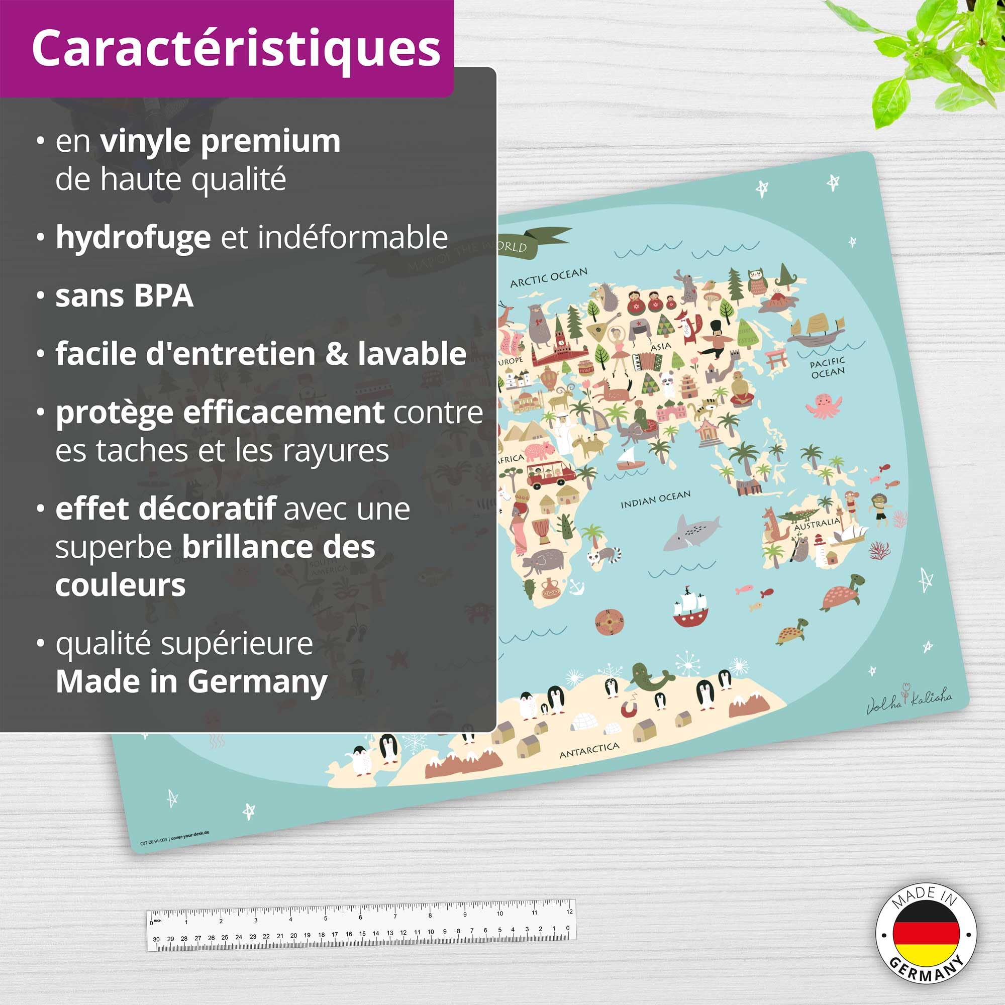 Sous Main Bureau Carte Du Monde Sous-main Pour Enfants Et Adultes - U00ab Carte Du Monde Ancienne Planisphère Bureau