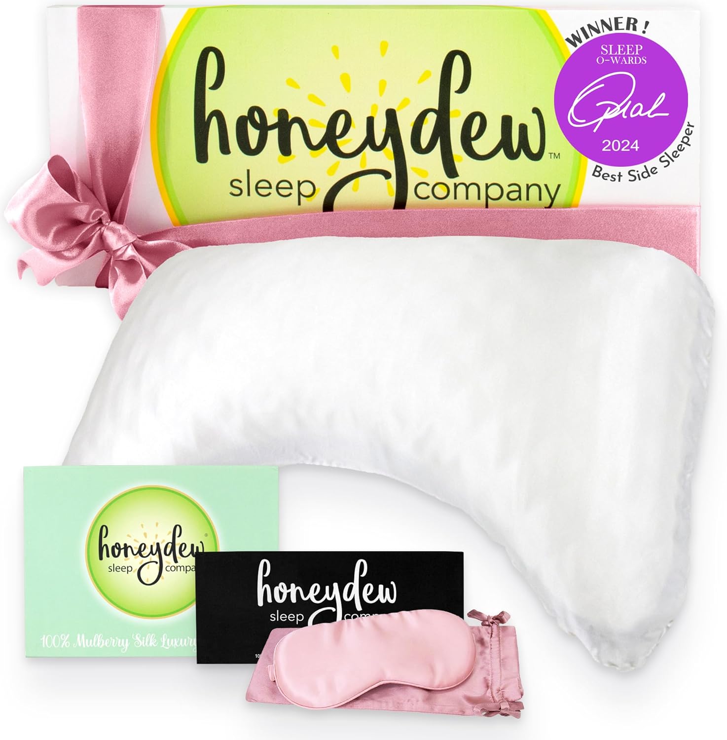 Honeydew Forever Young Beauty Box - The Ultimate Mulberry Silk Pillowcase Anti-Aging Kit to Reduce Wrinkles and Improve Complexion (Queen)