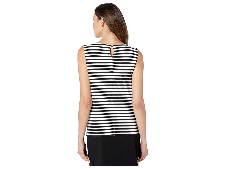 

Calvin Klein Pleat Neck Cami (Black/Cream) Women's Clothing