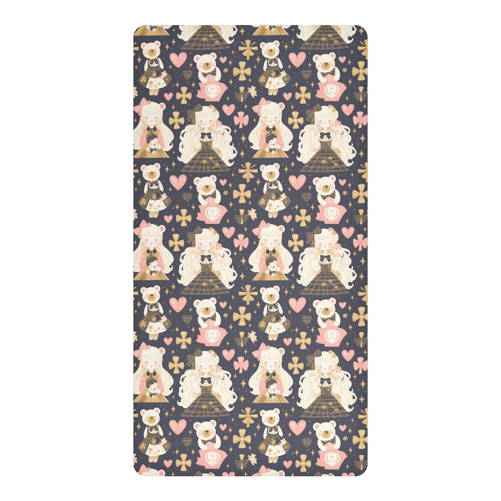 Drap de voyage imperméable et respirant pour lit de bébé Bear Peach Gold