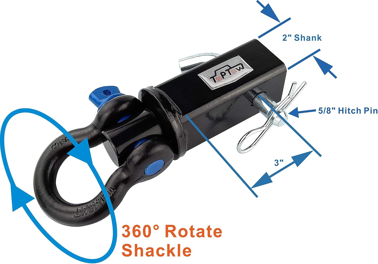 Amаzоn Crаzу 🔥 Dеаlѕ TOPTOW 63713 Snatch Strap Recovery Kit 10000 lbs Work Capacity- 360 Swivel Shackle Hitch fits for 2 Receiver plus another Shackle + Hitch Pin Kit, 3 X 20' Tow Snatch Strap, Emergency Off Road