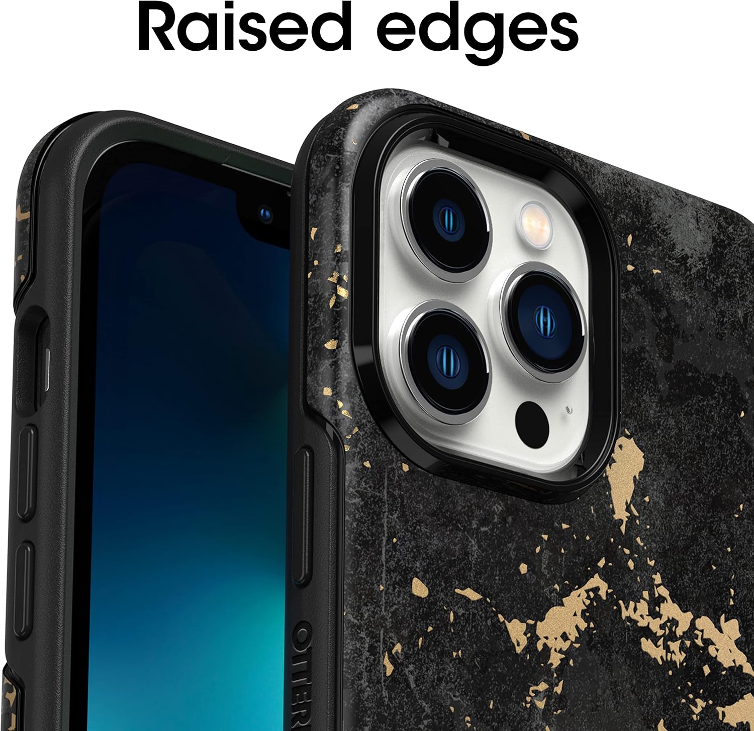 OtterBox iPhone 13 Pro (ONLY) Symmetry Series Case - ENIGMA (BLACK/ENIGMA GRAPHIC), ultra-sleek, wireless charging compatible, raised edges protect camera & screen