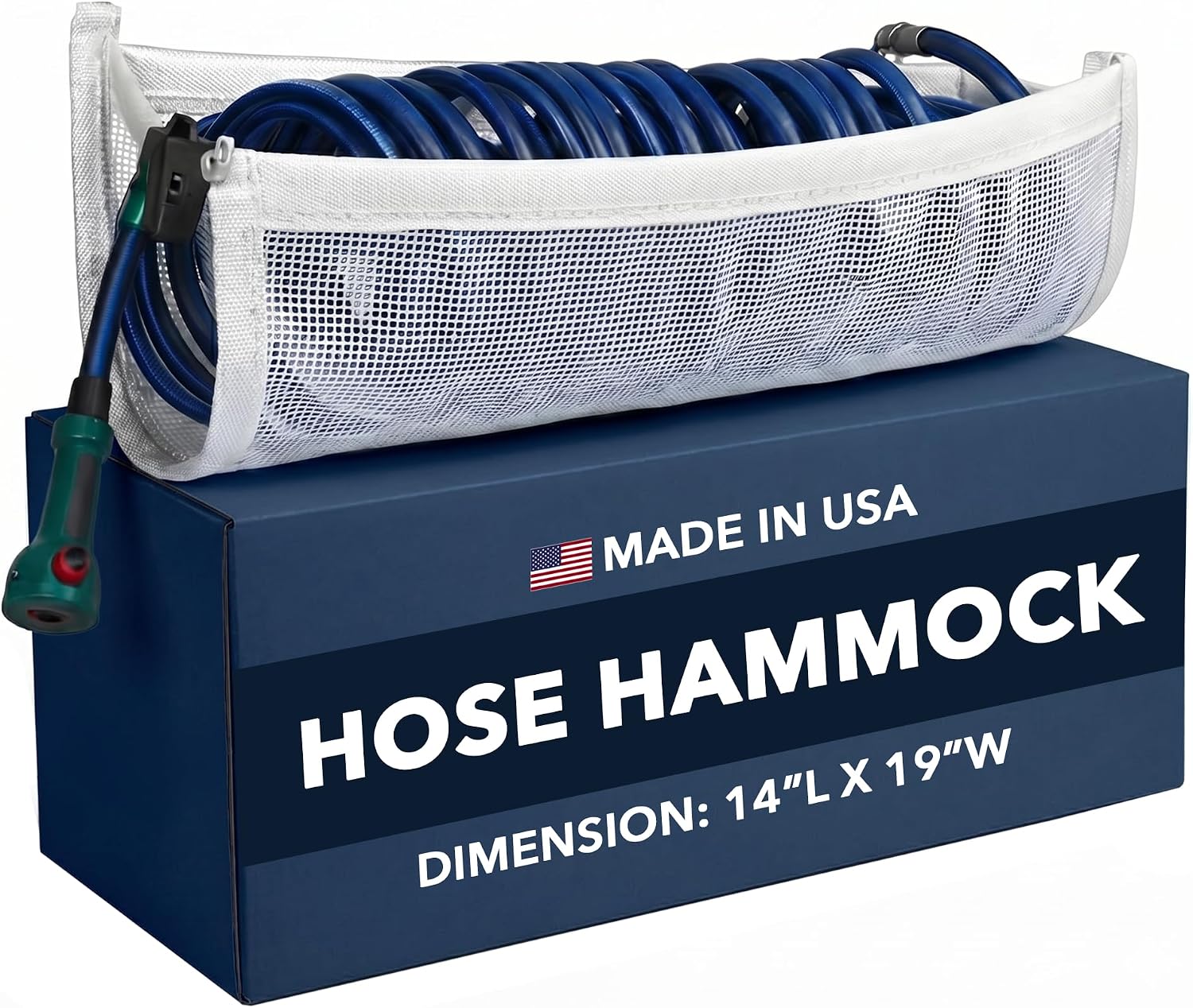 South Wind Designs Hose Hammock - Boat Washdown Hose Storage Holder for Center Console, Marine Coiled Deck Mount Organizer, Sling Hook, Boat Accessories, No Drill, Memorial Day Decor - Snads, White
