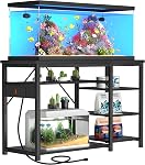GRLEAF 55-75 Porte-aquarium Gallon: 1000LB Capacité, sorties de courant intégrées, 3-Tier Étagères pour le stockage d'accessoires de réservoir de poisson, en acier résistant/hybride de bois pour le poisson & Réservoirs de reptiles Excluse la citerne
