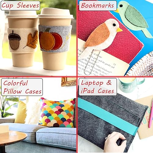 Miniatura 5 de Barcelonetta  Tela de fieltro, 72 pulgadas de ancho, 0.063 in de grosor, acrílico y suave, fieltro por yarda, fieltro para manualidades, proyectos,