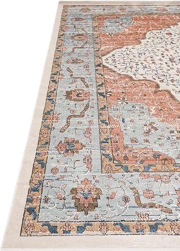 Miniatura 6 de Rugs.com Nyla Collection - Alfombra ovalada mediana de 4 x 6 pies, color marfil, perfecta para salas de estar, comedores grandes, planos abiertos