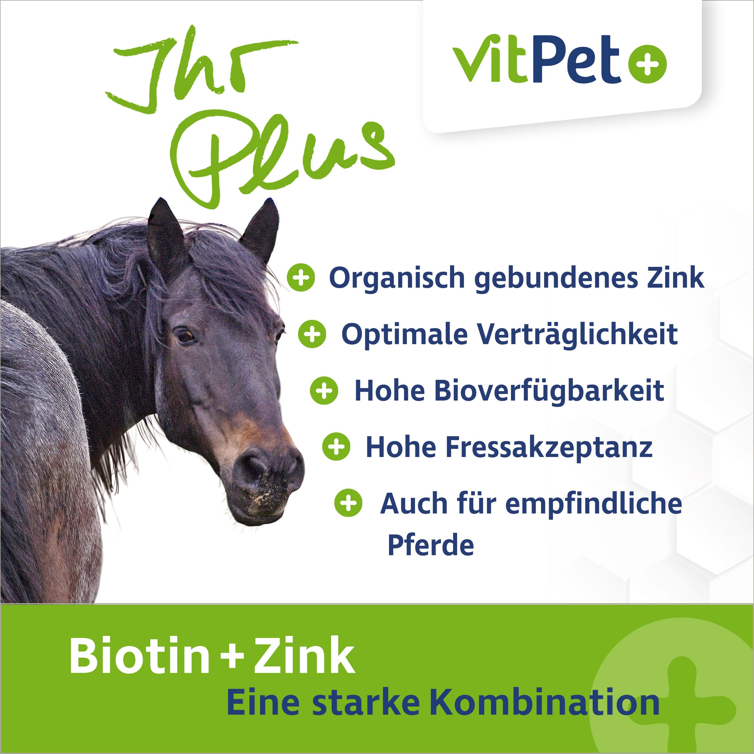 Biotin Plus Zinc Complément alimentaire cheval 1,2 kg peau pelage sabots mucus eczéma