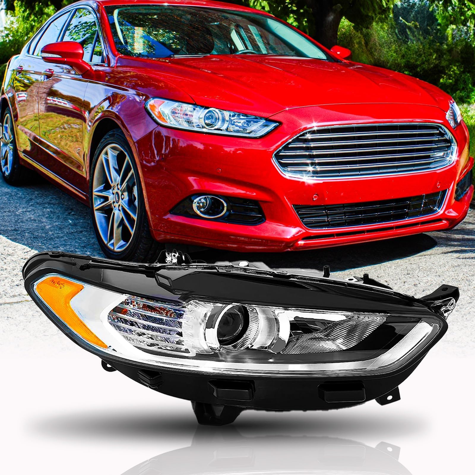 Headlight with bulbs Compatible with 2013 - 2013 ford fusion headlight bulb