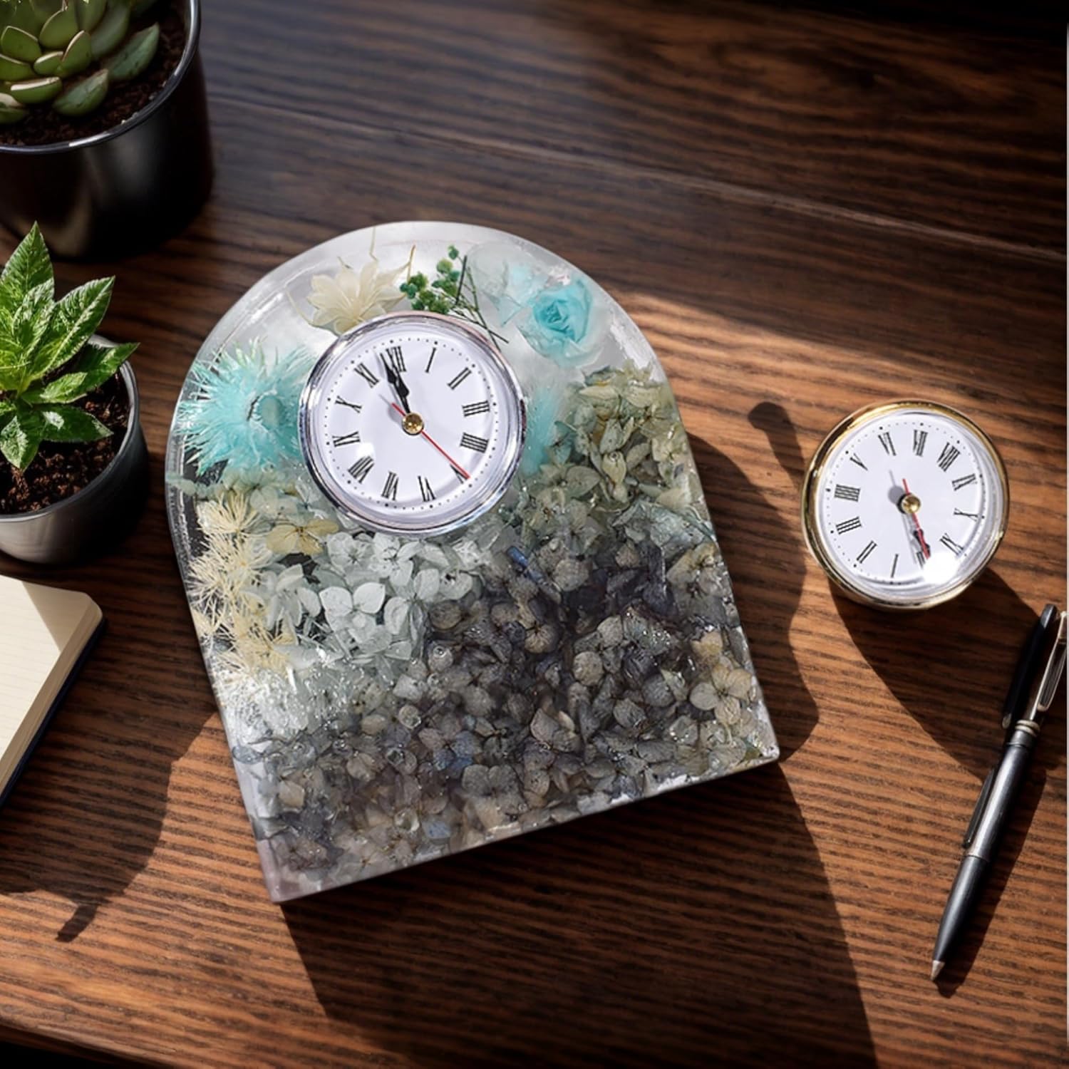 6Pcs Clock Insert for Resin Clock Mold: 2-1/2 (65mm) Round Mini Clocks Face Replacement, Classic Clocks Craft Quartz Movement Arabic Numerals Wall Decor Retro for Home