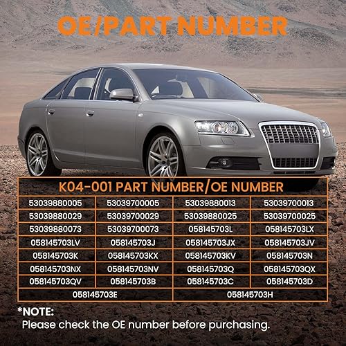 Miniatura 3 de maXpeedingrods Turbocompresor turbo K04 para Volkswagen Passat 1998-2003, para Audi A4 1997-2003 A4 Quattro 1997-2003 1.8L l4, 53039880005