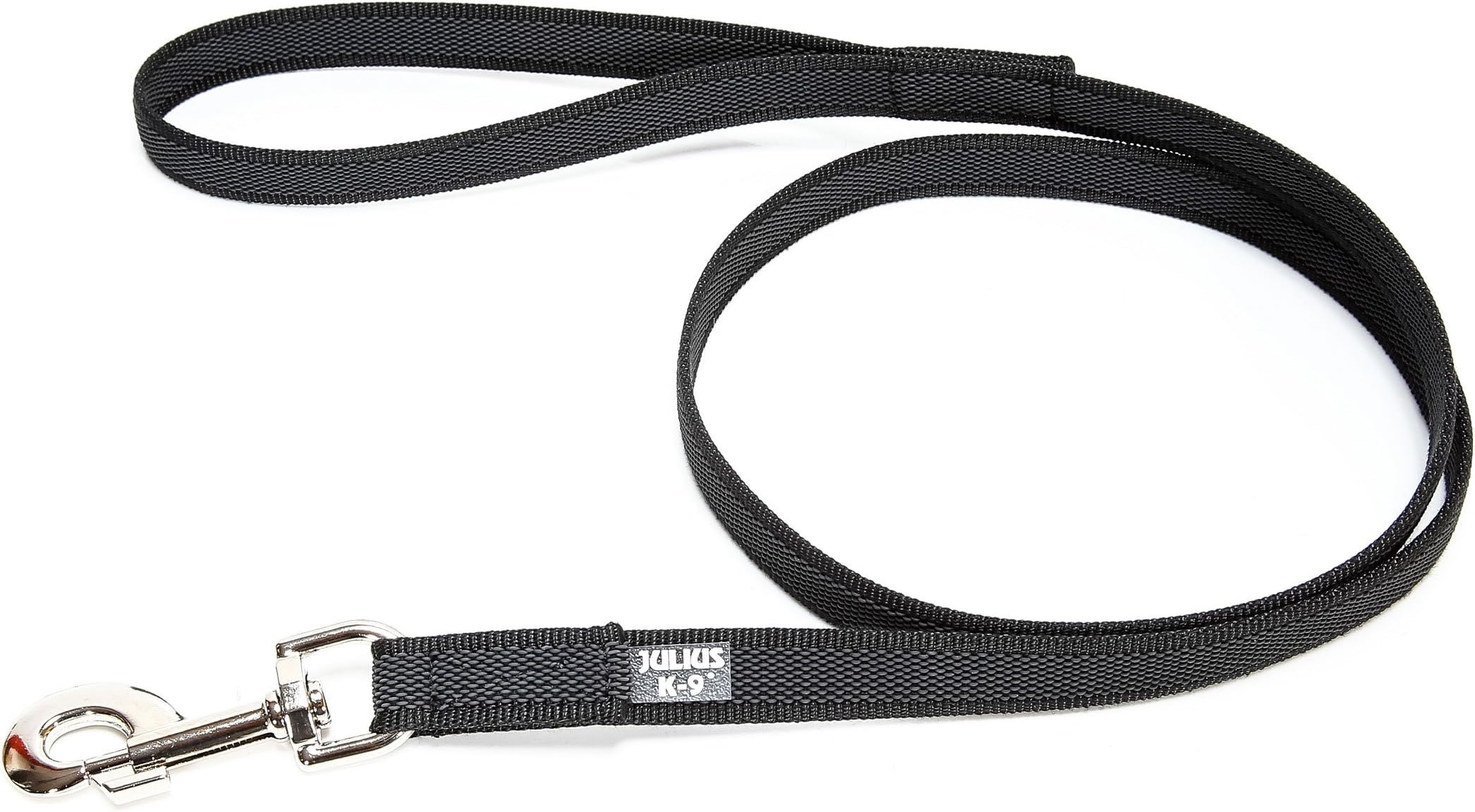 Julius-K9 Color & Grey With Handle Leash Black Grey Width 1.4cm & Length 2 Meter