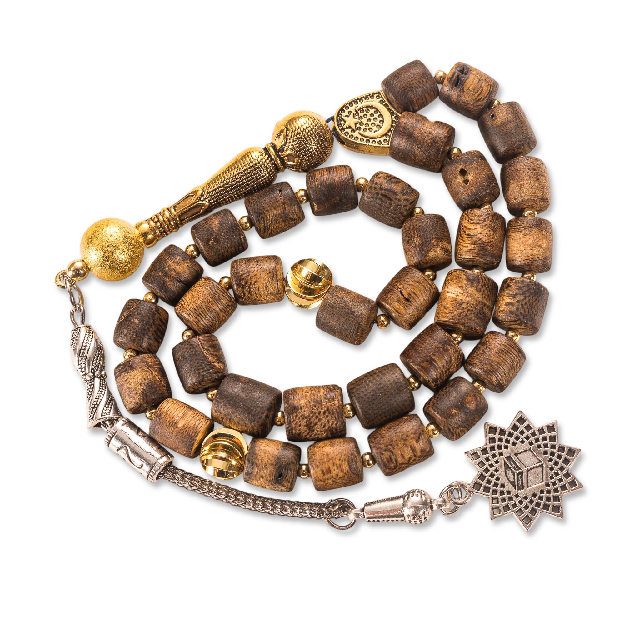 Kynam Agarwood Tasbih | 33 Beads Natural Oud Misbaha for Daily Dhikr | Handmade Aromatic Qi-Nan Prayer Beads | Elegant Gift for Men | Ideal for Ramadan, Eid & Birthday | Gift Box Included