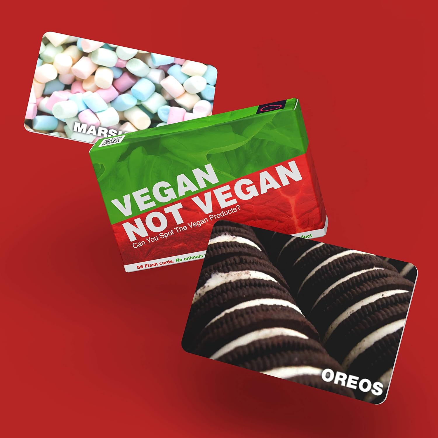 Vegan Not Vegan Game - Guess The Vegan Products Fun Flash Card Game - Fun Yes Or No Guessing Game - Suitable for Family, Kids, Teenagers & Adults
