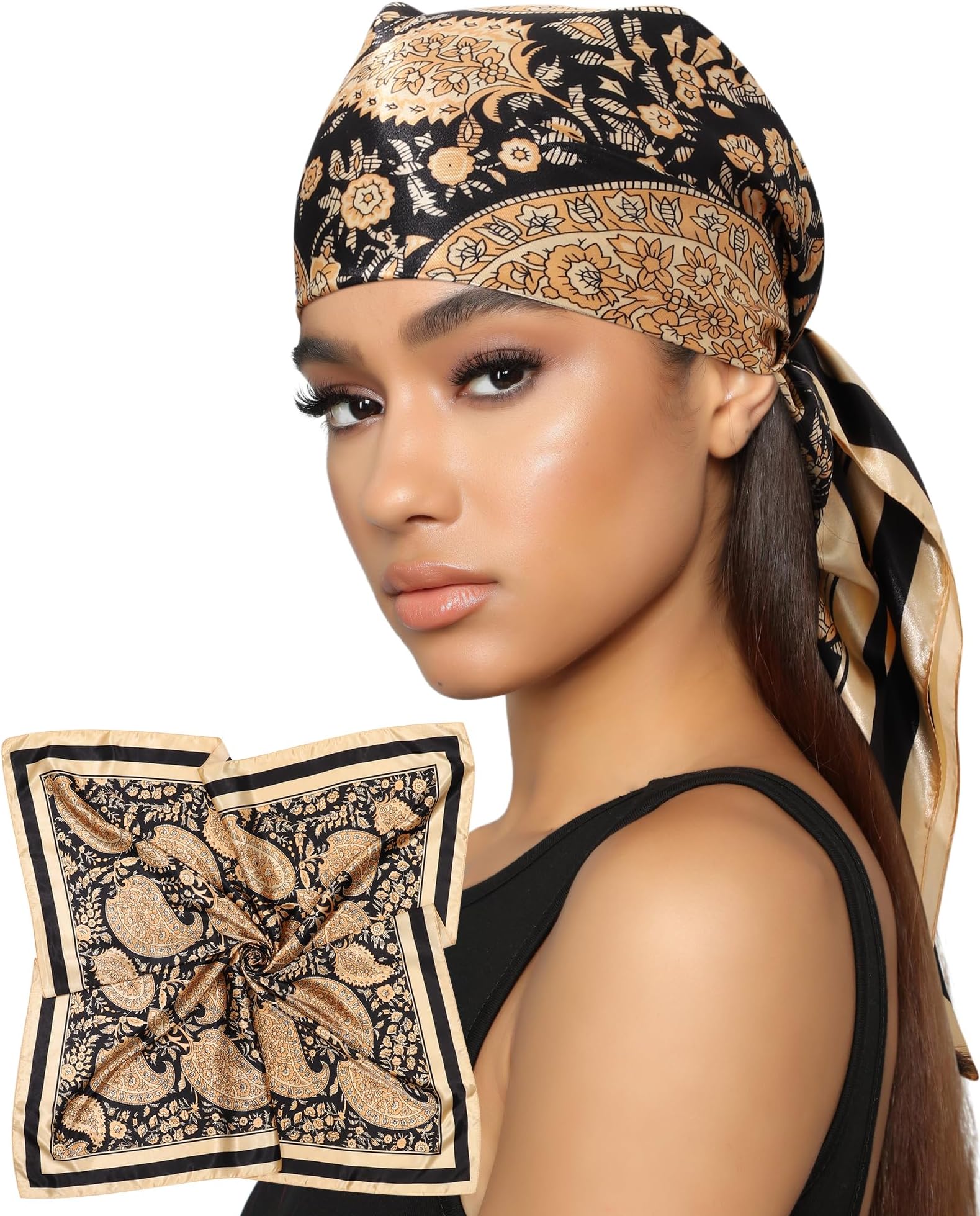 35” Satin Head Scarf for Women Like Silk Scarf for Hair Scarf Satin Hair Bandana Women Headscarf Hair Wrap Scarf Neck