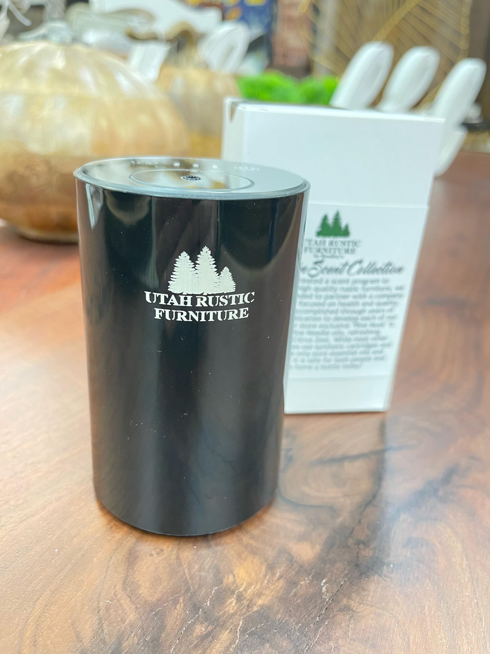 Car Cup Holder or Office USB Oil Fragrence Diffuser - Water Free- Works with Utah Scent Collection 1/3 Oz Bottles- Included Pine Musk