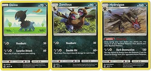 Pokemon Hydreigon 62/111 - Juego de cartas de evolución de la invasión carmesí - 3 cartas raras