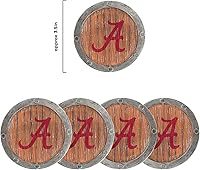 Vista 5 de FOCO NCAA College Team Logo 5-Pack Barril Bebida Bebida Coaster Set